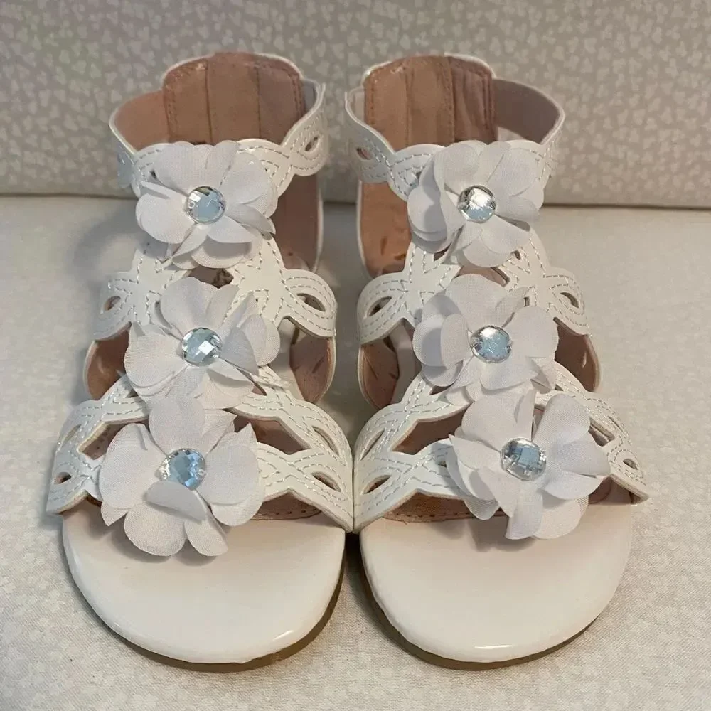 Jumping Beans Girls Size 9 Extrvagant Gladiator White Sandals
